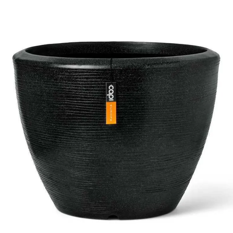 Sort konisk krukke granite black rib - Livstidsgaranti - Op til Ø.156cm