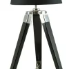 Sort tripod bordlampe/gulvlampe - 3 ben lampe