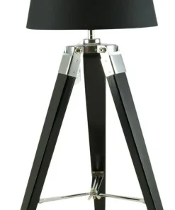 Sort tripod bordlampe/gulvlampe - 3 ben lampe