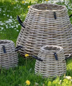Sæt med 5stk koniske rattan krukker i pæreform - udendørs / Indendørs