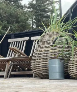 Sæt med 5stk koniske rattan krukker i pæreform - udendørs / Indendørs