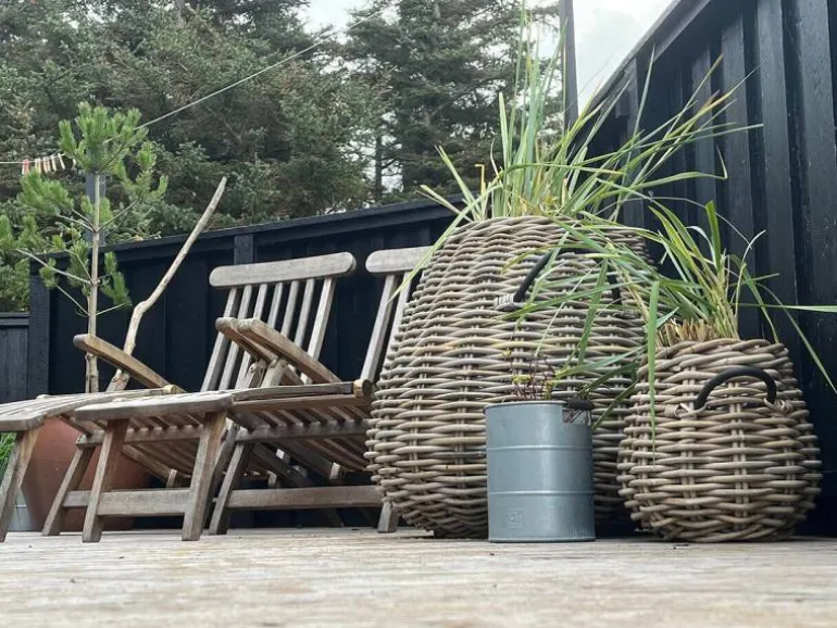 Sæt med 5stk koniske rattan krukker i pæreform - udendørs / Indendørs