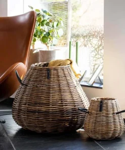 Sæt med 5stk koniske rattan krukker i pæreform - udendørs / Indendørs