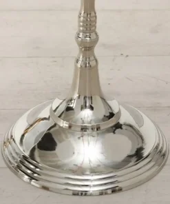 Stor 9 armet kandelaber gulvlysestage i sølv / alu - 180cm