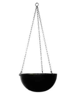 Stor ampel / hængekrukke i sort polystone - ø.46cm