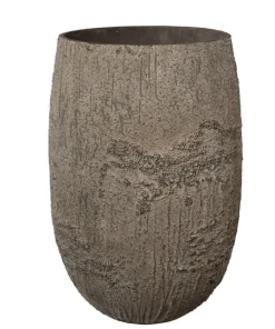 Stor H.75xØ.50cm rustik krukke med lava mønster - Sandgrå eller Brun