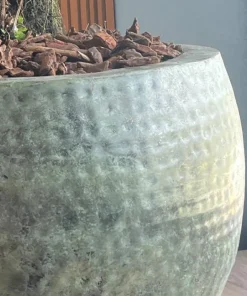 Stor krukke i hammered metal - Mystic Green - 3 størrelser