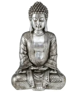 Stor sølv Buddha 70cm
