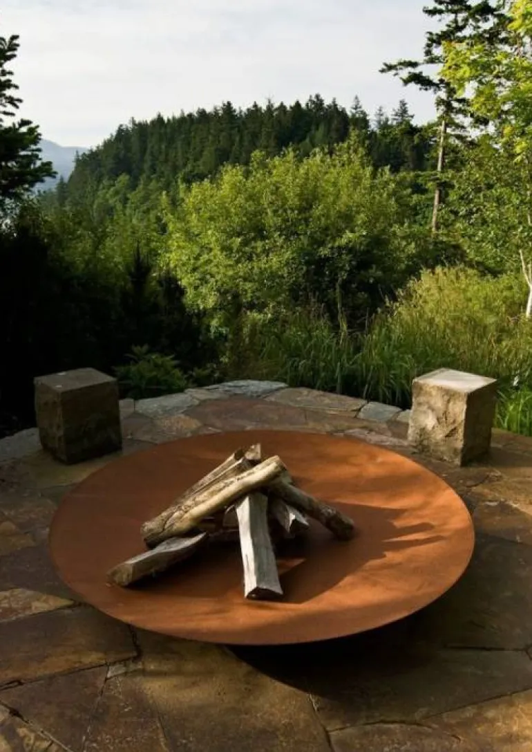 Store bålfade i rust / Corten Stål