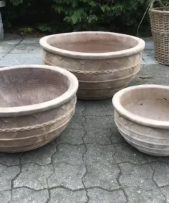 Store lave terracotta krukker / Antik look