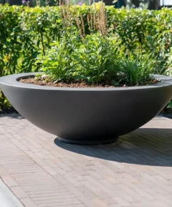 Store runde plantefade i glasfiber / polyester - Op til Ø.200cm