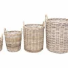 Store runde potteskjulere i rattan / flettet pil / SÆT