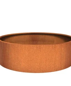 Store runde rustkrukker i corten stål - Ø.120 + Ø.150 + Ø.200 - MED BUND
