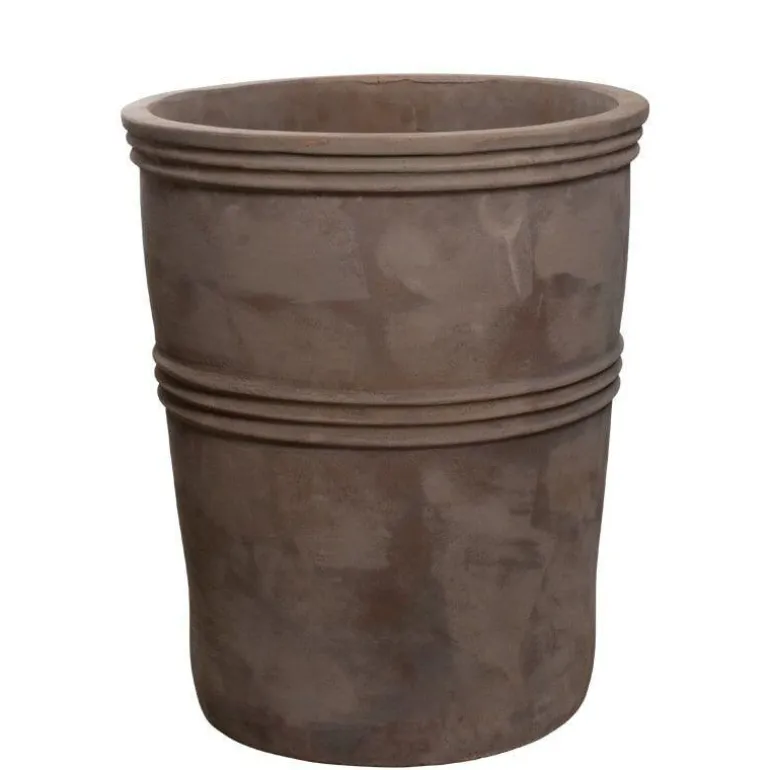 Terracotta Krukke H.53xØ.45 i Lys Choko