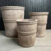 Terracotta krukker i sæt - 3stk i lys choko