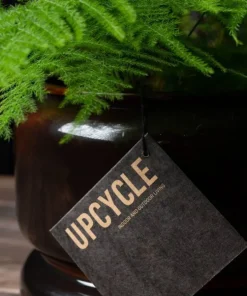 Upcycled plantepotter i metal - Sæt med 3stk - Kastanje + Gråblå + Flaskegrøn