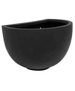 Vægampel / halvpotte i sort fiberstone