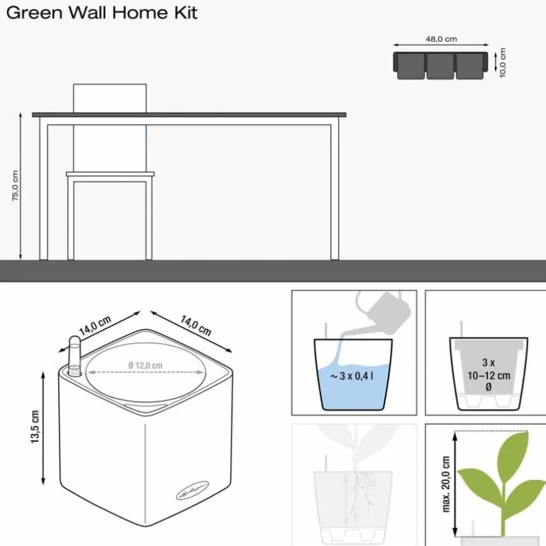 Vægpotter med selvvanding / Lechuza Green Wall