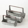 Zink Potter / Bakker med håndtag / 3stk